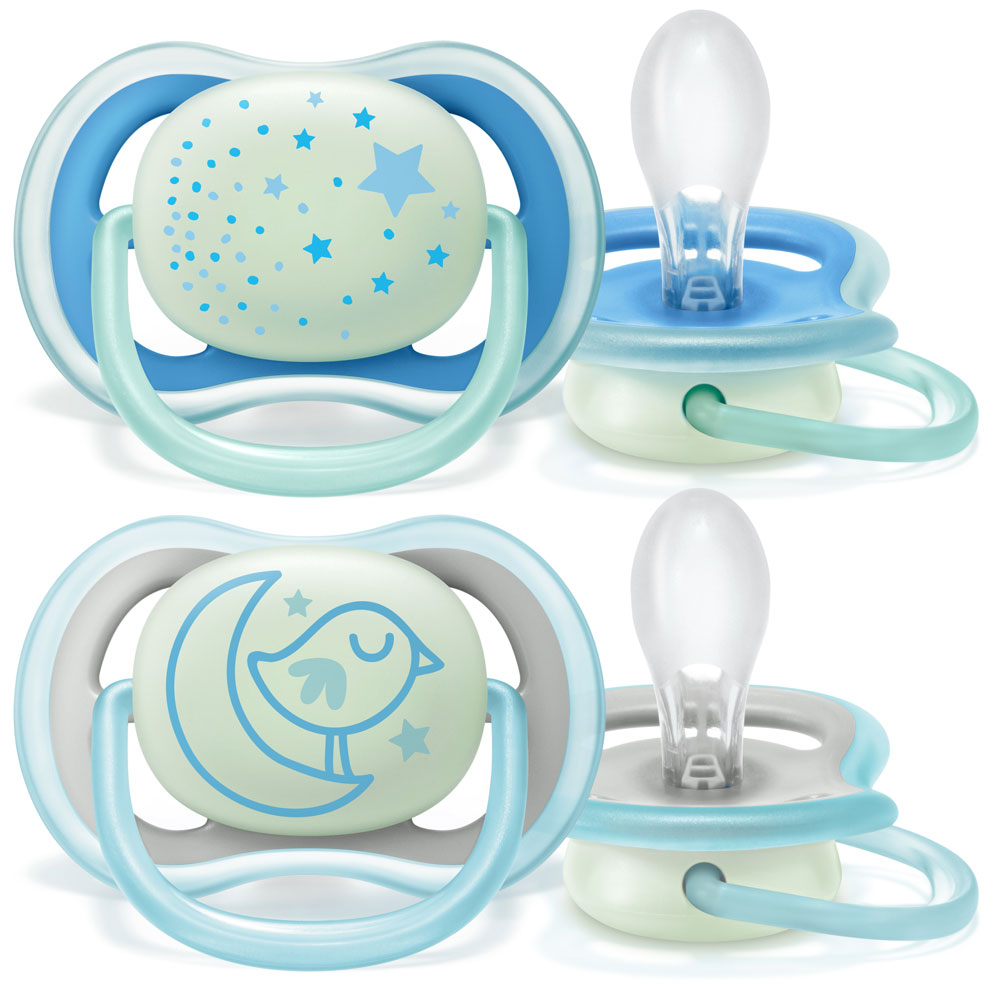Philips Avent Ultra Air Nighttime Pacifier, 618 months, blue, 2 pack Babies R Us Canada