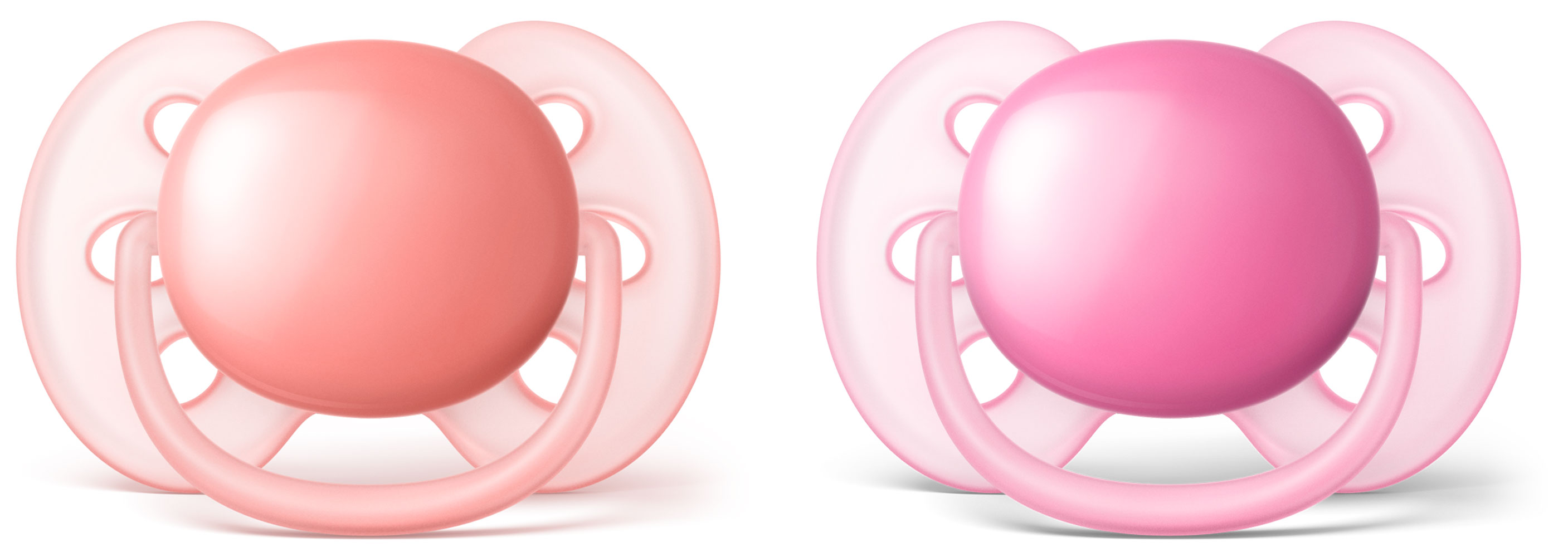 Philips AVENT Ultra Soft pacifier 618 Months, 2Pack Pink/Peach